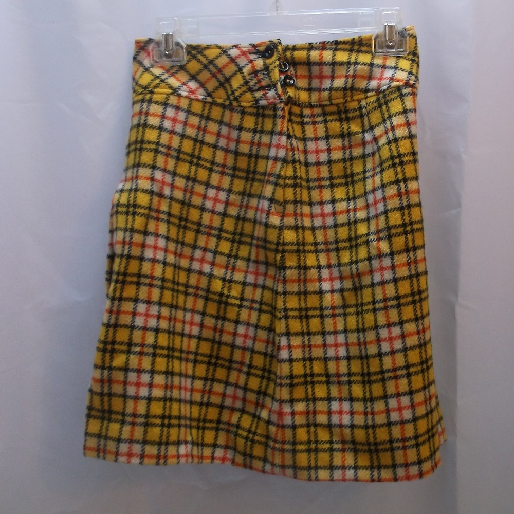 ###Junior House 100% Wool Yellow Print Mini Skorts